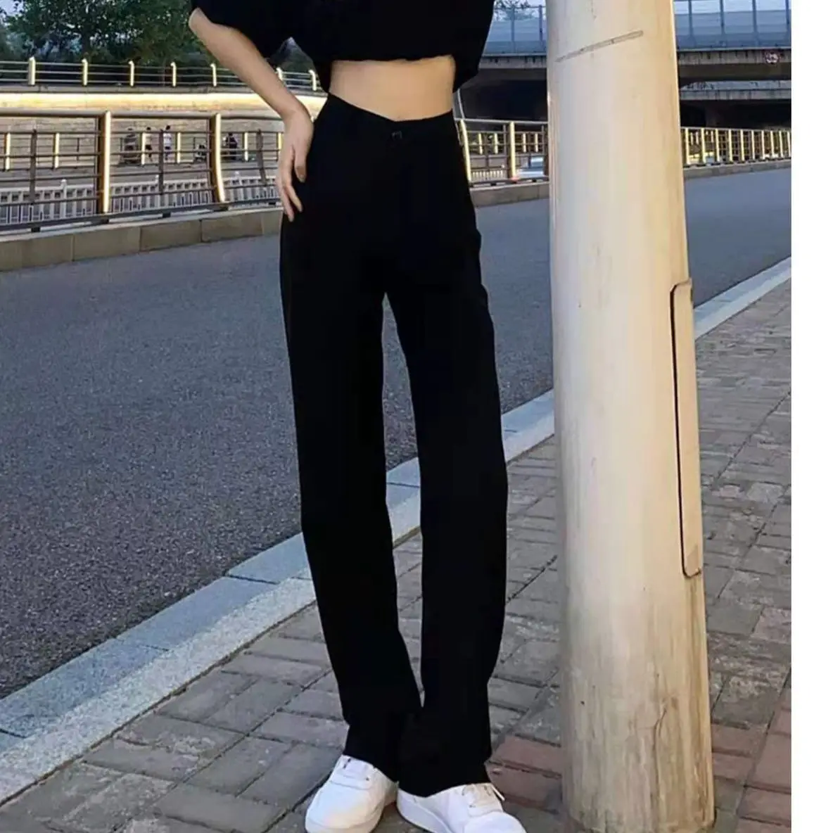 플레어 진 고딕 의류 힙합 분위기 인기 미학 하라주쿠 한국 일본 스타일 스트리트웨어 패션 룩 다크 썸머