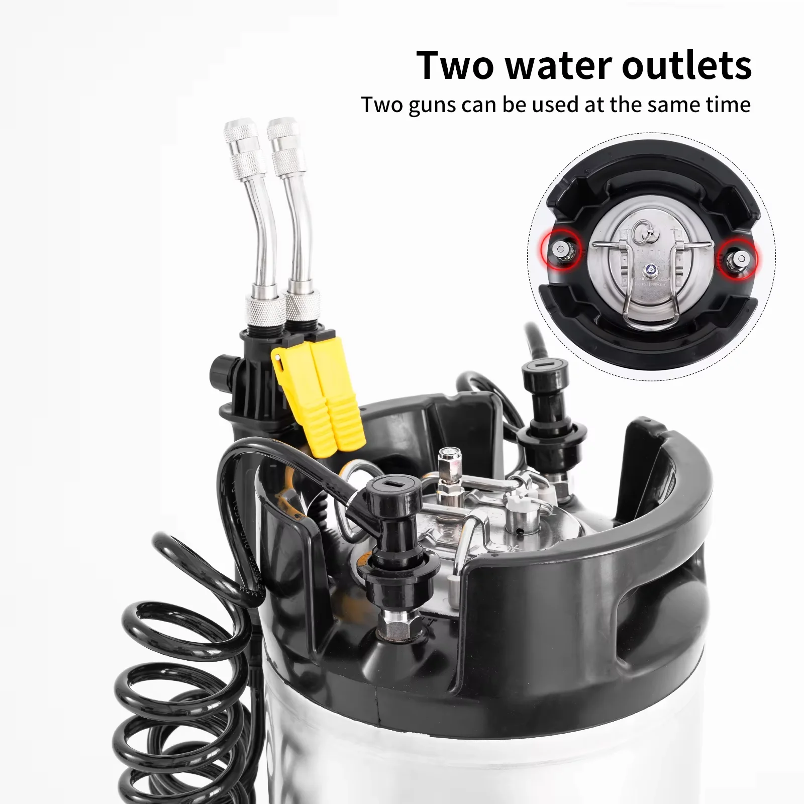 `9.5L 19L Stainless Steel Pressure Spray Tank Keg Sprayer Adjustable Gun for Car Wash Window Tint PPF Cleaning`