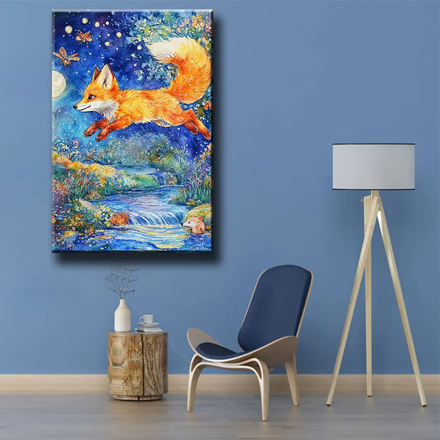 Ever Moment DIY Full Diamond Paintings Animal Kit 5D Embellished Running Fox Diamond Art for Home Decor ASF3053 view 2