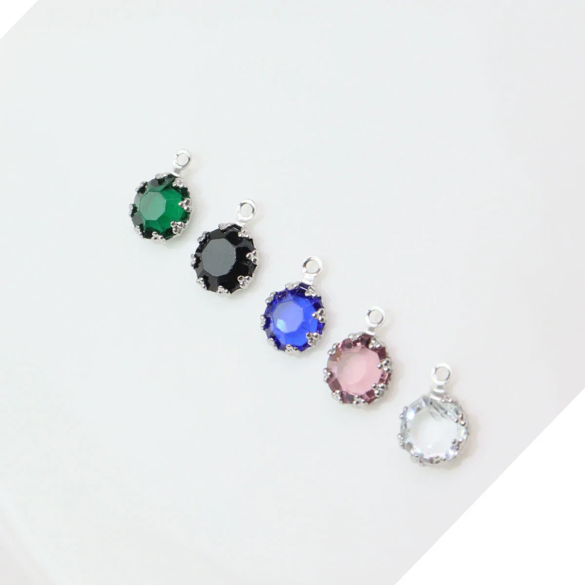 10pcs Stainless Steel Mini Plastic Stones Fashion Jewelry Charms Pendant DIY Handcraft  Waterproof Antiallergic