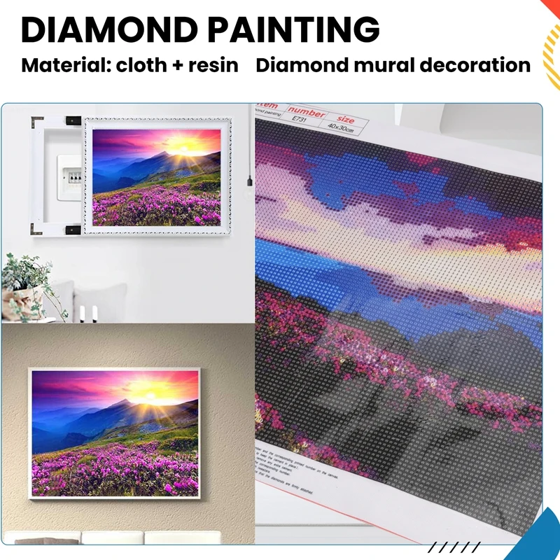ABXF-DIY 5D bordado de diamantes paisaje amanecer y patrón de flores púrpuras pintura diamantes de imitación Kits de diamantes D170