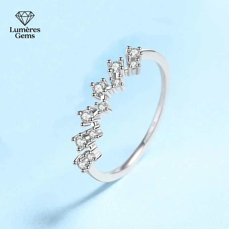 

Birthday Gift 18K White Gold Wedding Bands Women Rings 0.41Carat Moissanite Diamond Valentine'S Day Fine Jewelry Girl Engagement