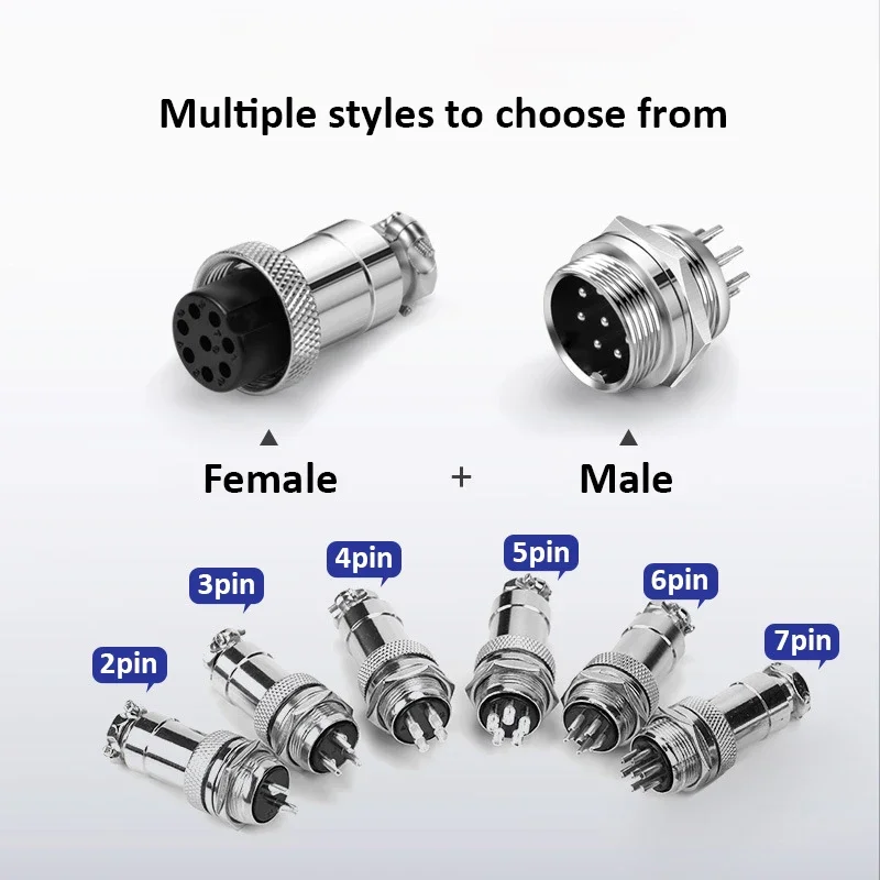 GX12/GX16/GX20 2/3/4/5/6/7 Pin Male&Female Docking Aviator Aviation Plug Socket Circular Connector