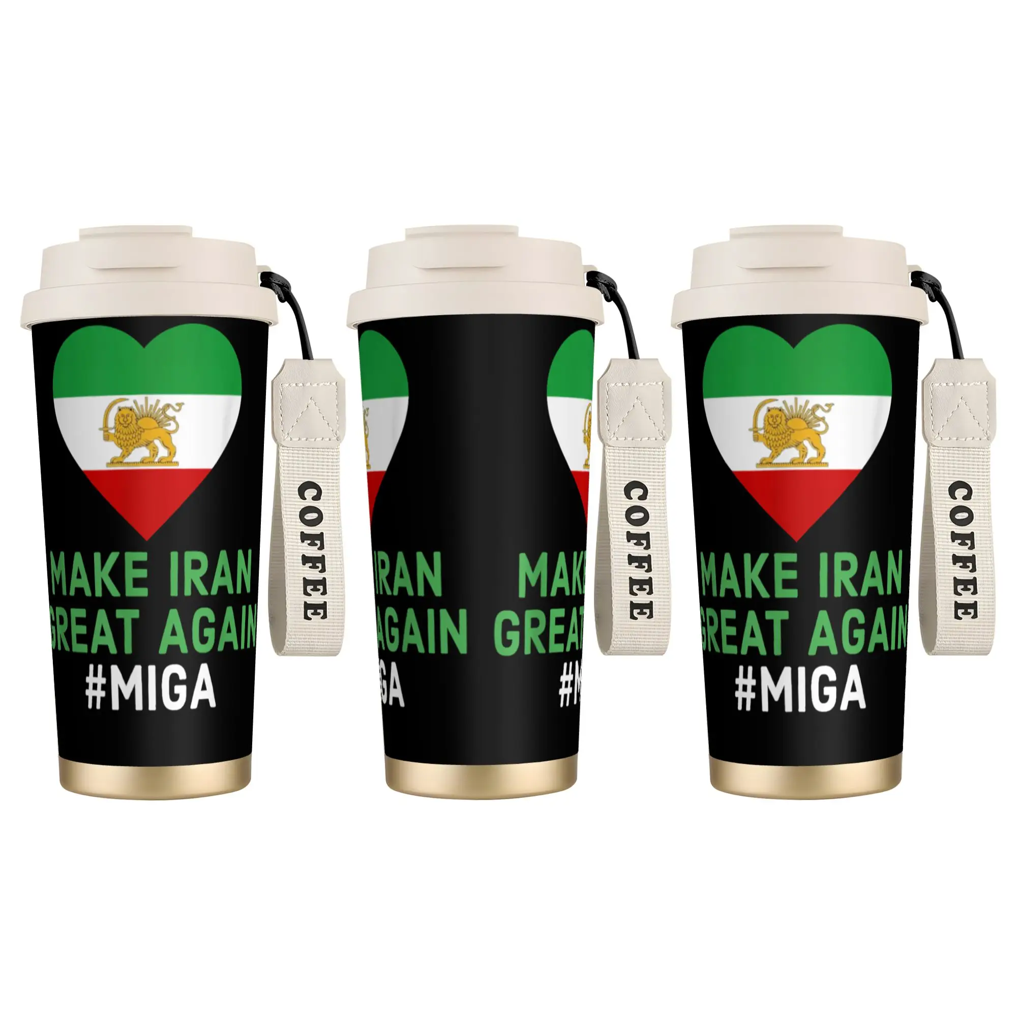 

Термокружка из нержавеющей стали «Сделай Иран снова великой» с персидским львом и солнцем Широ Хоршид, для пляжа, для холодных напитков, бутылка для воды