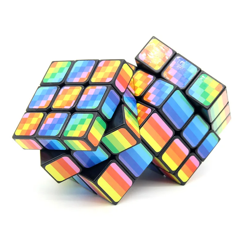 Specchio di colore arcobaleno siamesi 3x3x3 cubo magico Puzzle di velocità professionale Twisty rompicapo giocattoli educativi Antistress