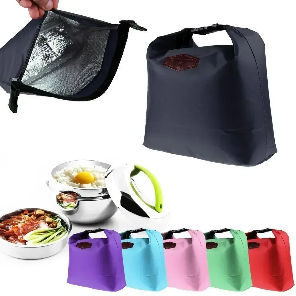 1PC Car Camping Travel Bento Box Hot Insulated Portable Lunch Bag Work Work Long Distance Food Insulated Interior Storage Bag