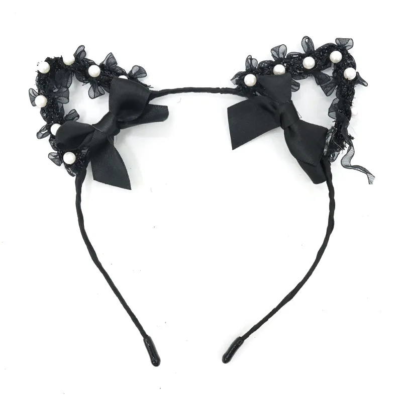 Weihnachten Spitze Katze Ohr Haar Band Katze Ohr Sexy Schwarz Haar Band Sexy Lustige Headwear Urlaub Kleid