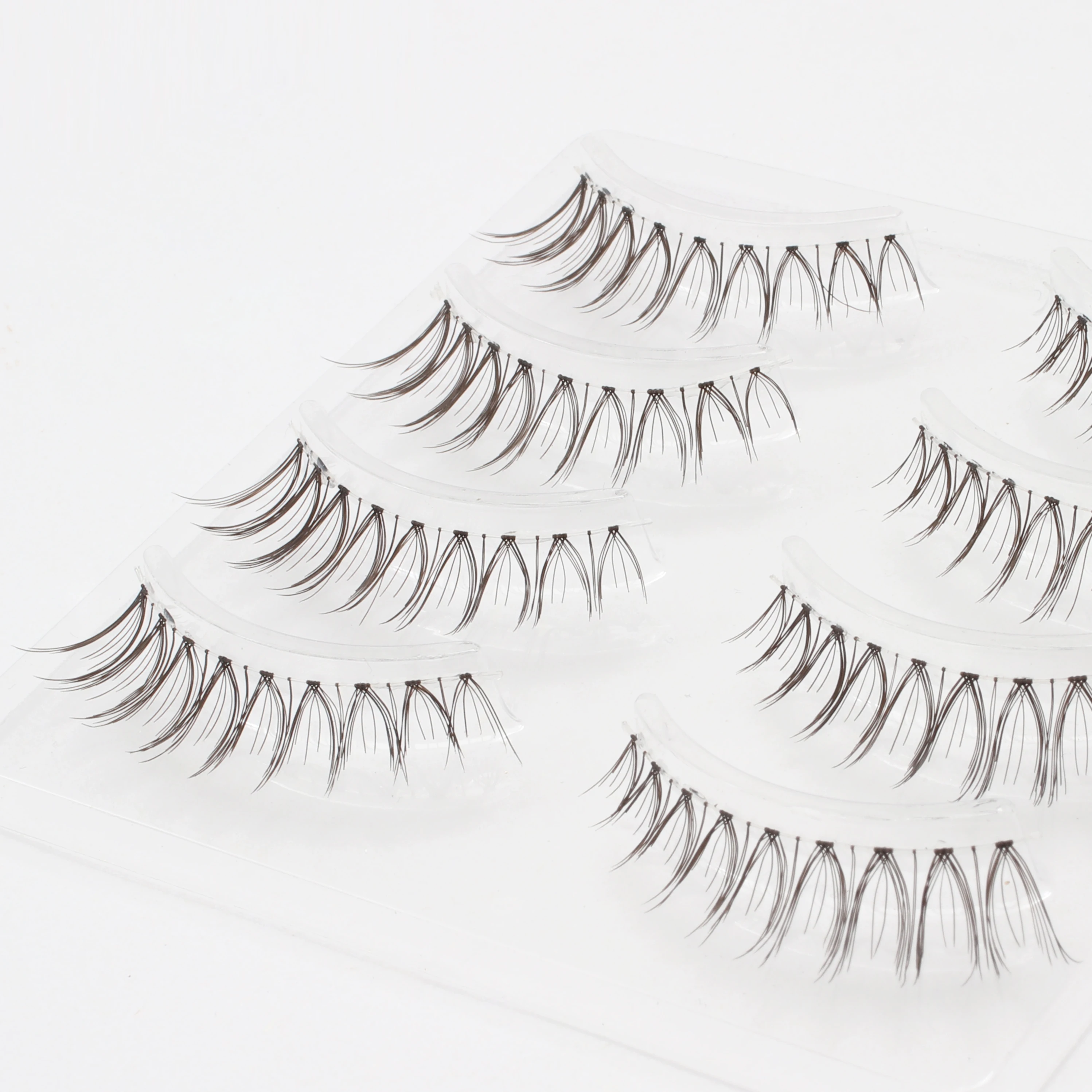 Grafting World N07 Sharpened False Eyelash Transparent Stem Natural Thick Curling Sectional Simulation Bridal Dress