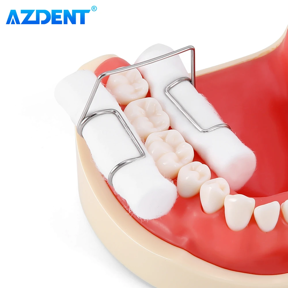 4 sztuk/pudło dentystyczny klips ortodontyczny bawełniana rolka AZDENT uchwyt sterylizowalny ze stali nierdzewnej autoklawowalny stomatologia