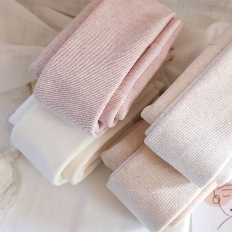

Autumn Winter Fleece Thickened Thermal Leggings Sheep Fetal Fleece Oat Flour White Cotton Vertical Strip Pressure Thin Pantyhose