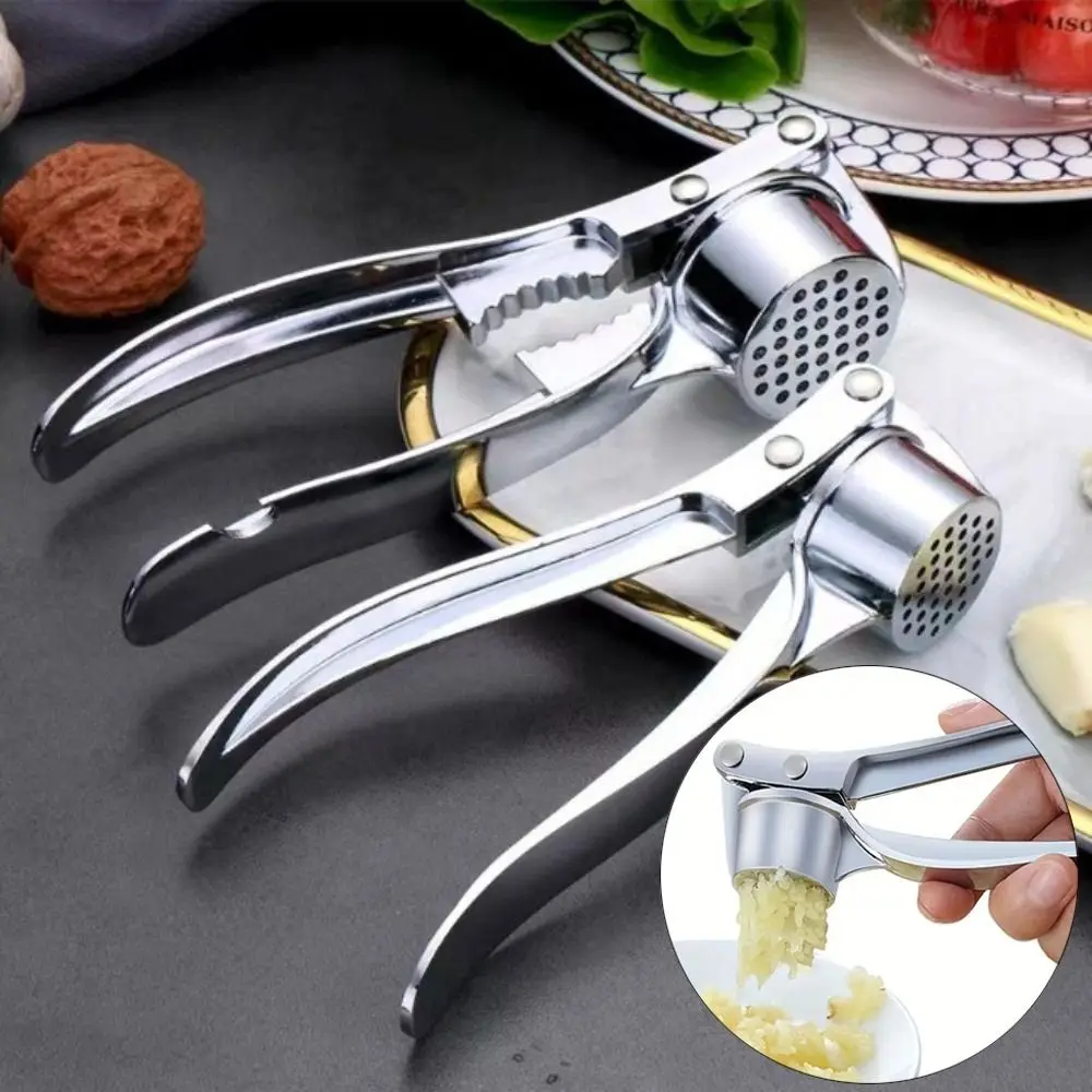 Manual Press Garlic Masher Stainless Steel Ergonomic Handle Garlic Press Multi Functional Garlic Stripper