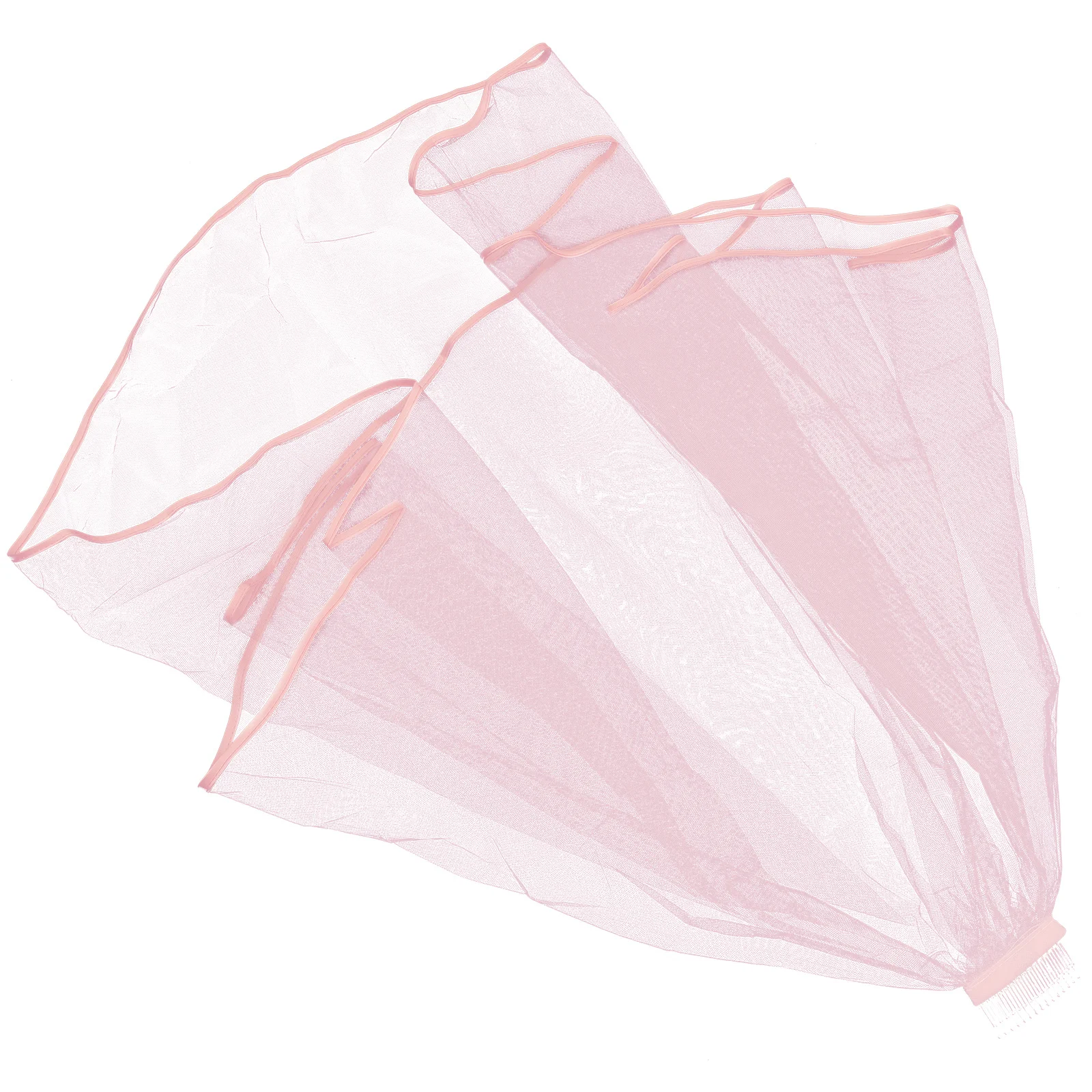 عصابة رأس قصيرة من الساتان بطبقة مزدوجة لحفلات الزفاف للعروس وحفلات توديع العزوبية وإكسسوارات التصوير الفوتوغرافي باللون الوردي