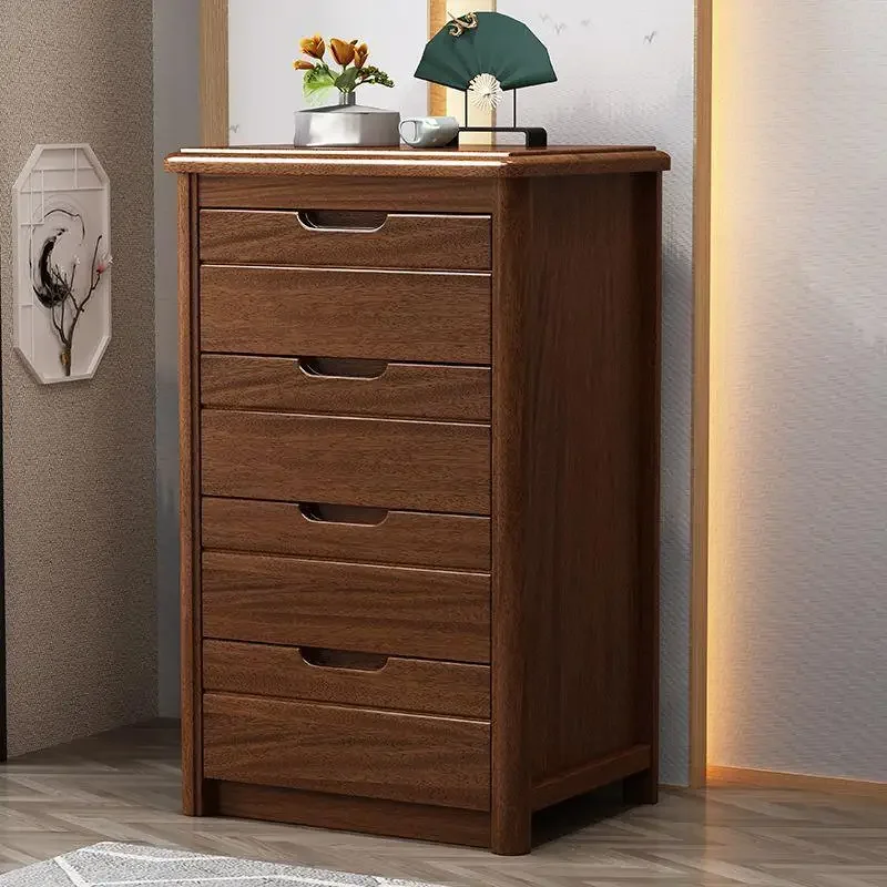 All solid wood bucket cabinet, walnut bedside table, Chinese style three four five bucket cabinet, storage bedside storage