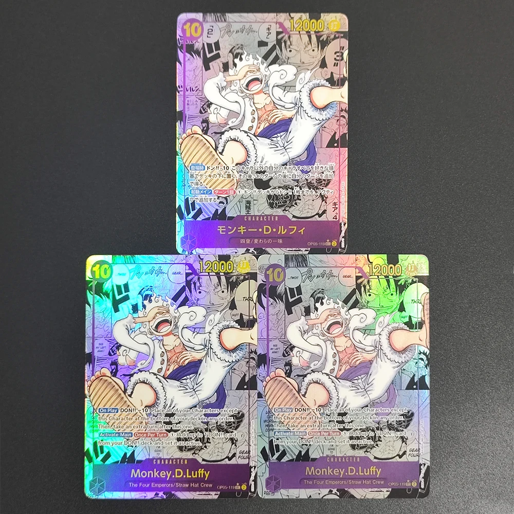 

Self Made Anime OPCG English/Japanese Monkey D. Luffy OP05-119 SEC Hobby Anime Collection Flash Card Toy Gift