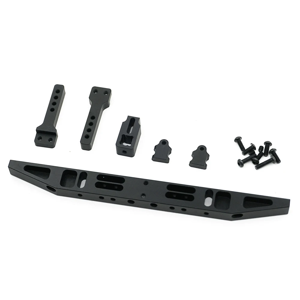 AXSPEED CNC Metal Alloy Front / Rear Bumper with Winch Mount for TRX-4 TRX4 Defender 1/10 RC Crawler Car Model Upgrade Parts