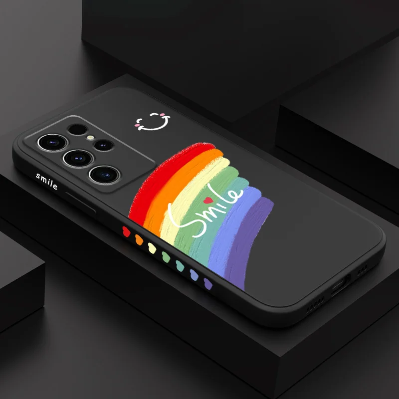 

Warm Rainbow Phone Case For Samsung Galaxy S25 S24 S23 S22 S21 S20 S10 S10E Ultra Plus FE Note 20 Ultra Plus Cover
