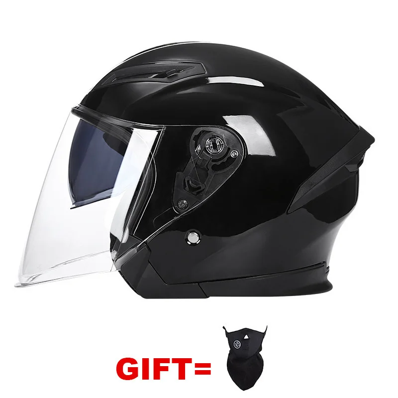 DOT Approved  Unisex Half Face Motorcycle Helmet Dual  Lens  Double Visor Motorbike Helmet Electric Safety  Motocross Helmet