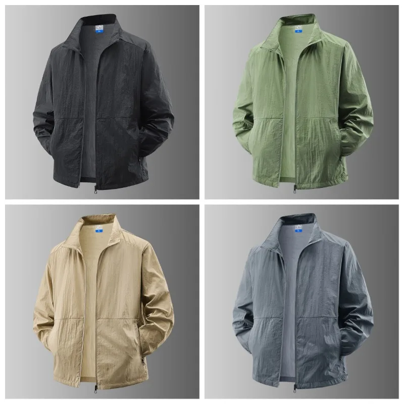Summer Fashionable Casual Versatile Sunscreen Skin Jacket Men's Outdoor Rugby Sports UV Resistant Lightweight Breathable Jacket