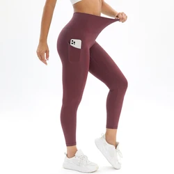 High Waist Naked Feeling Leggings Women Sport Leggings Fitness Running Yoga Pants With Pocket Energy Leggings Gym Girl Leggings