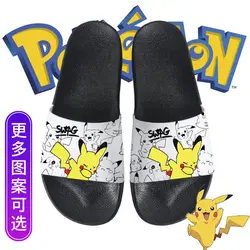 Pikachu Slippers black Women 2024 new Same Style Versatile plus size Students Wear Cartoon sandals children girls shoes