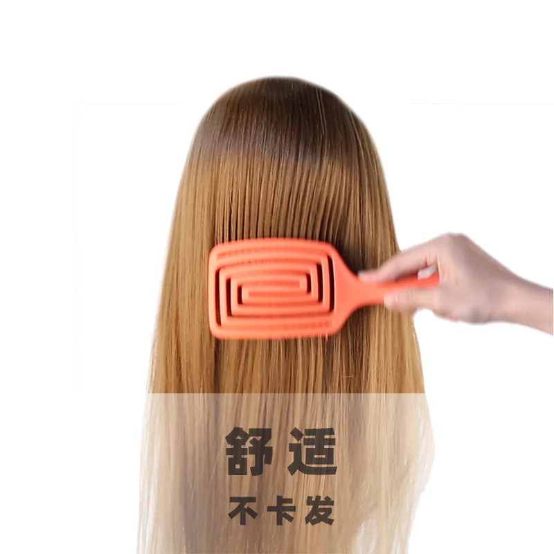 Peine de pelo de masaje para mujer, cepillo de pelo húmedo para salón de belleza, herramientas de peinado de peluquería, cepillo desenredante antiestático, 4 colores