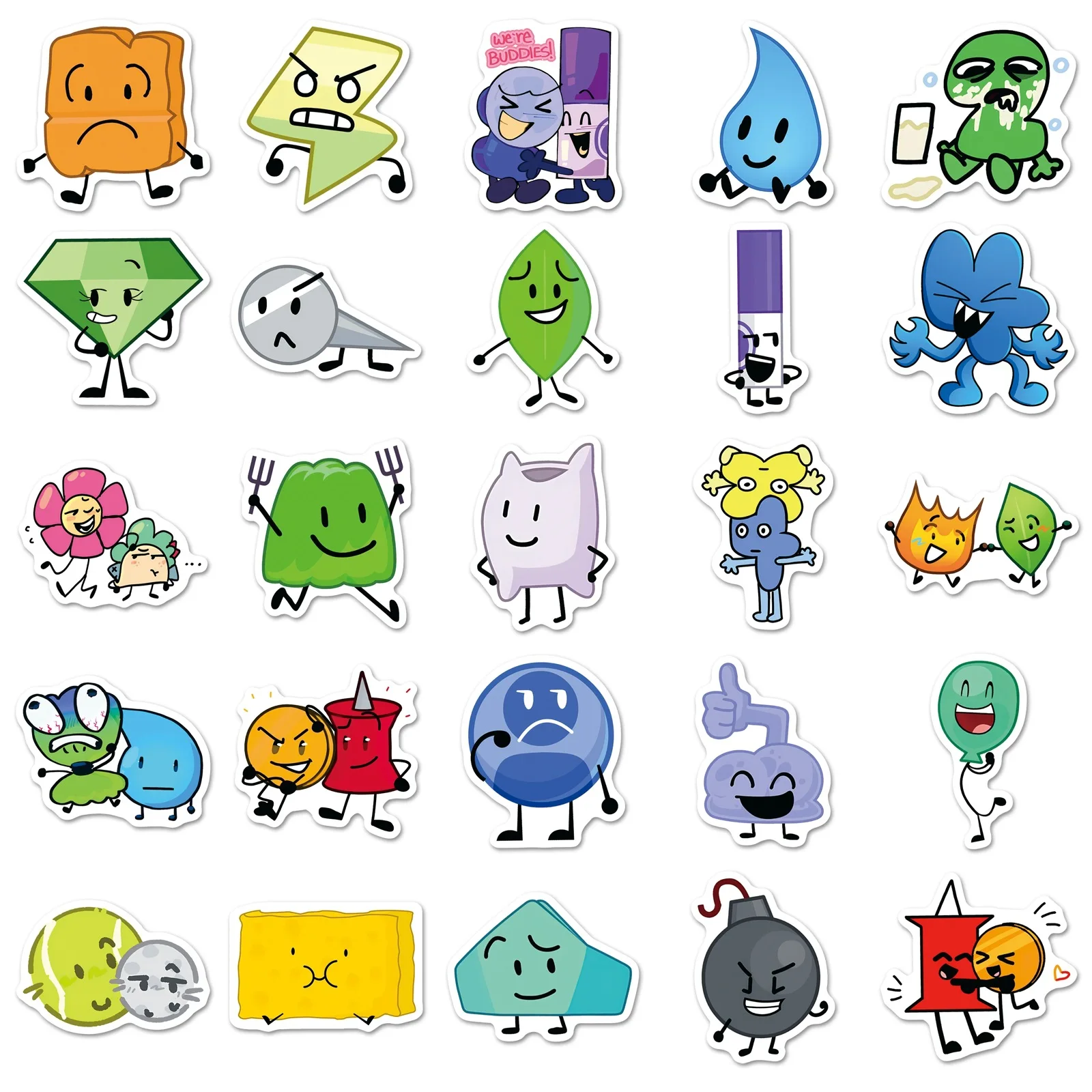 50 Stück Battle for Dream Island ‌ Komödie-Animation Graffiti-Aufkleber BFDI Cartoon-Sticker für Gepäck, Handy, Gitarre, Klassisches Kinderspielzeug – Detail 6
