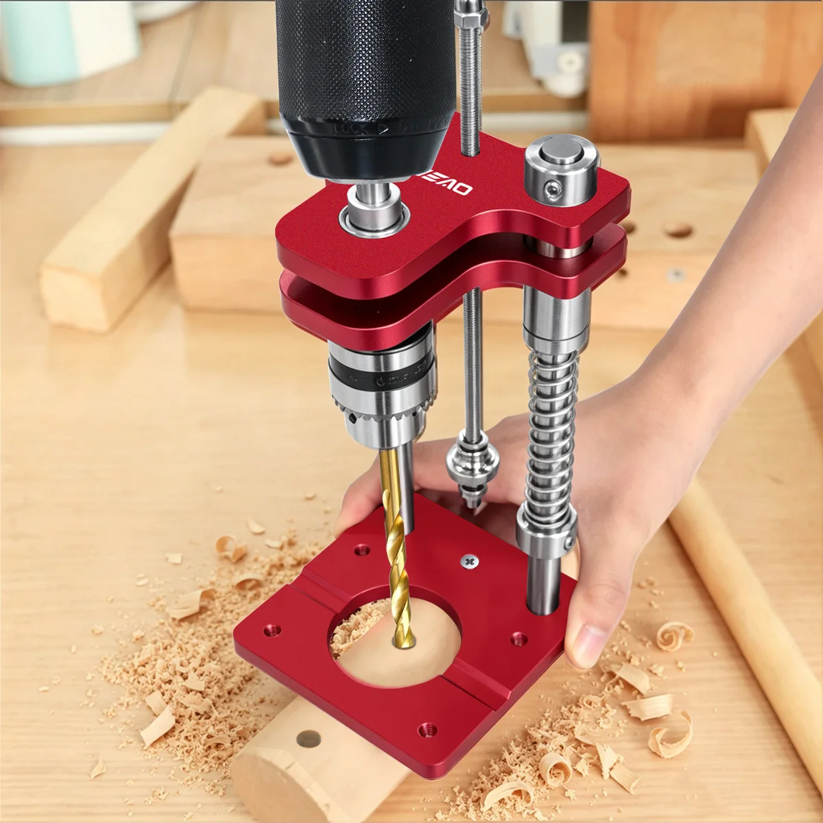 vertical-drill-guide-jig-with-limit-stop-aluminum-alloy-portable-drill-press-stand-hand-drill-bracket-locator-for-woodworking