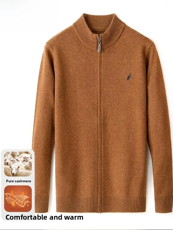 

Nautica Spring Autumn Faionable Casual Pure Camere Knitted Cardigan Men's Casual Outerwear Zipper Closure Long Sve Warmth