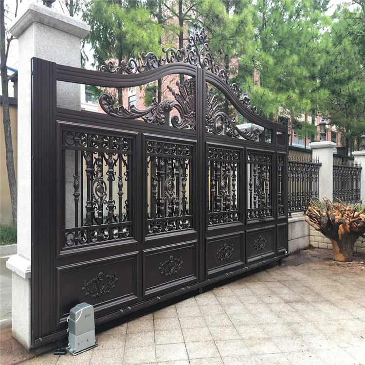 Customization 2025 Courtyard Wrought Iron Gate New Model Front Fence and Gates Unique Wrought Iron Gate Designs