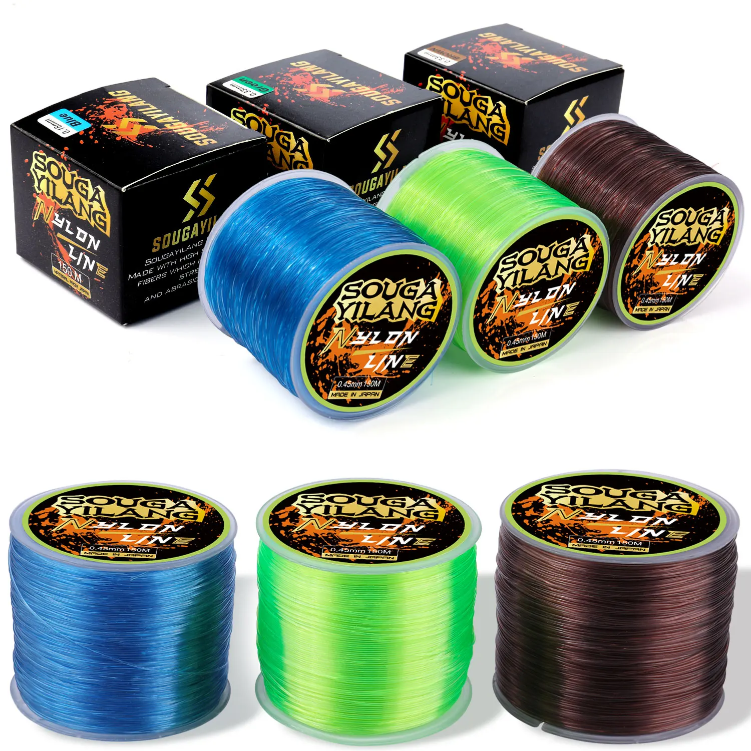 Sougayilang 150m/550m Nylon Fishing Line Super Strong Durable Monofilament Line Thread Fishing Tackle Sinking Line Carp Fishing