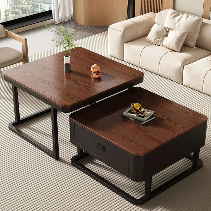 Square Glass Modern Luxury Coffee Table Multifunctional Small Marble Coffee Table Minimalist Mesas De Jantar Nesting Furniture