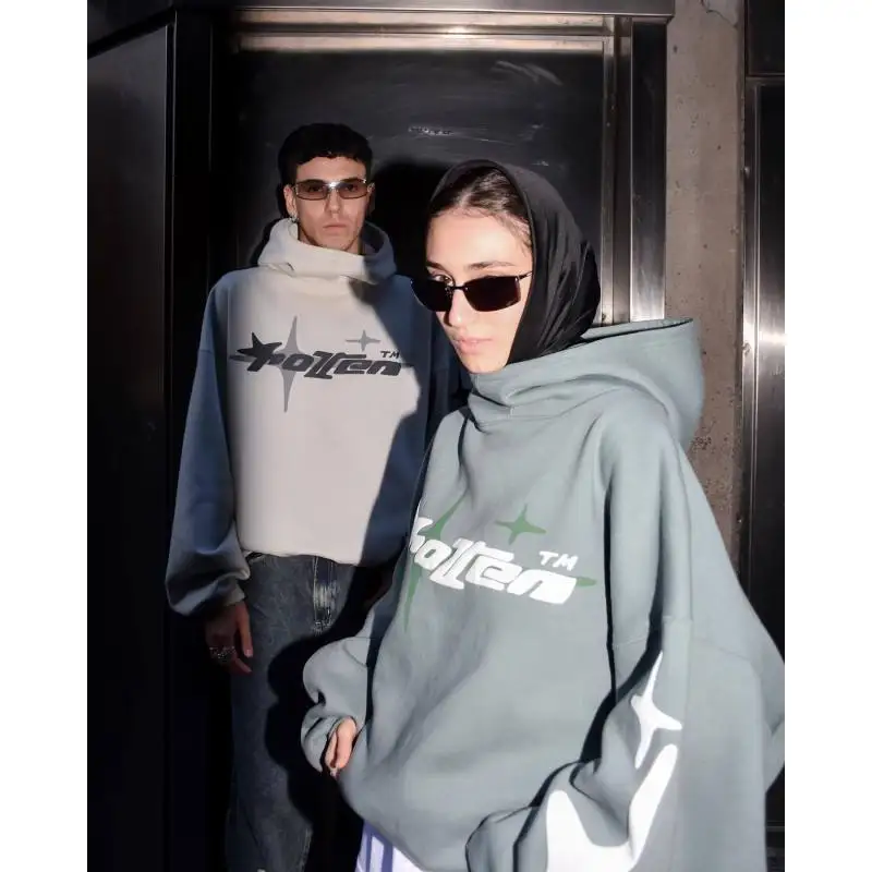 American Retro Gothic Men's Hoodie New High Street Trend y2k Harajuku Men And Women Loose Street Casual Punk Sweatshirt Pullover