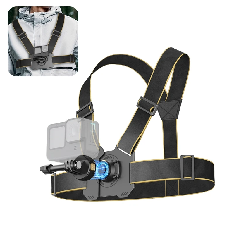 PULUZ Magnetic Quick-release Chest Strap Harness Belt For GoPro,Insta360 Action Cameras