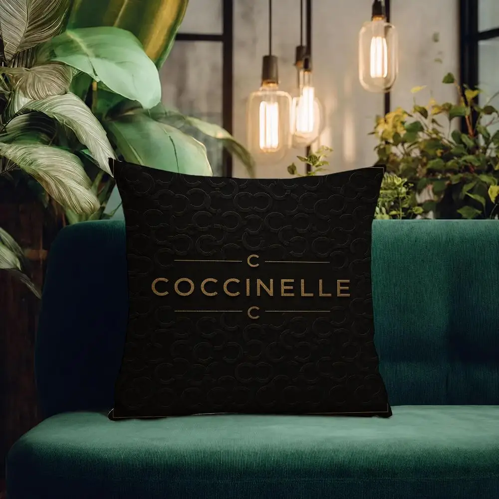Brand Coccinelle Cushion Cover Natural Linen Pillowcase Set All-in-One Decor Cushion Cover for Sofa Bedroom Chair