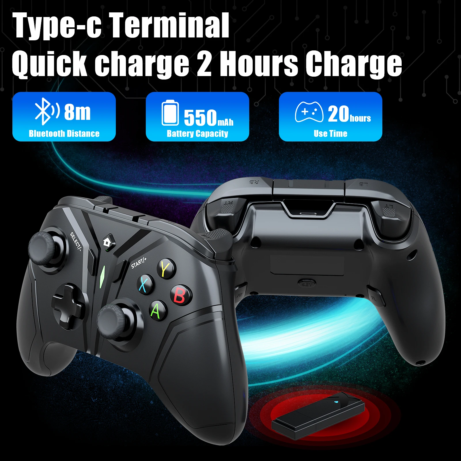 Powtree 2.4G Tay Cầm Chơi Game Không Dây Điều Khiển Cho Máy Nintendo Switch Pro Bộ Điều Khiển Máy Tính, TV Box Thông Minh Điện Thoại Joystick Chơi Game