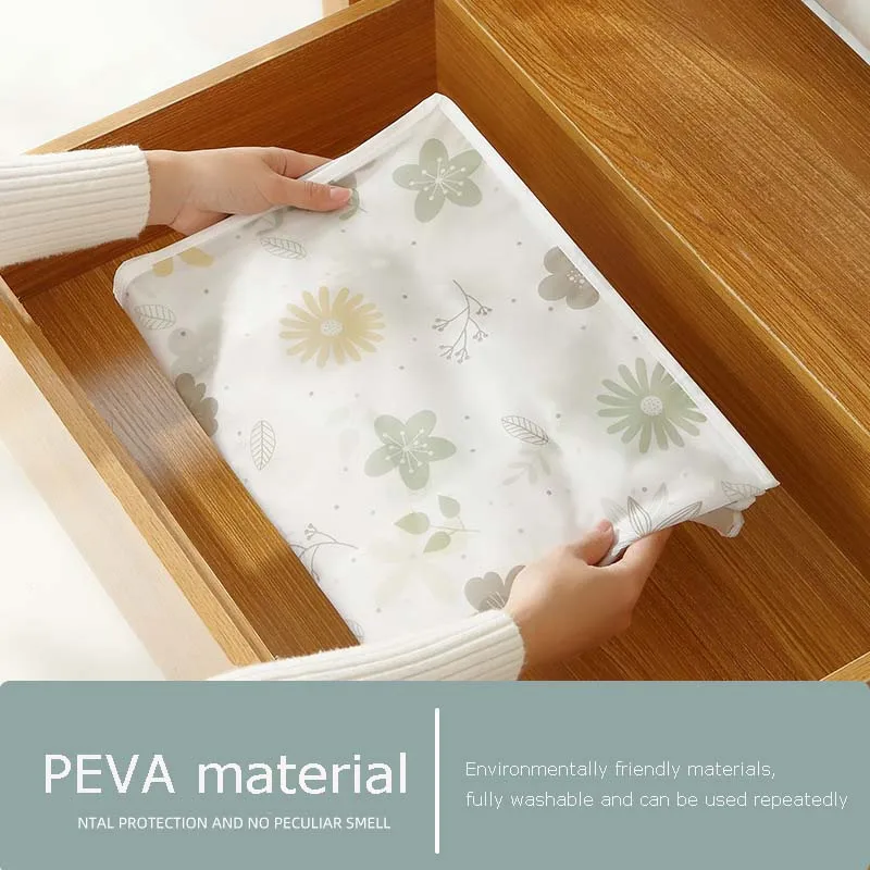 Printed Quilt Clothes Storage Bag Folding Duvet Blanket Sorting Bags Dust-Proof Closet Under-Bed Storage Moistureproof Organizer