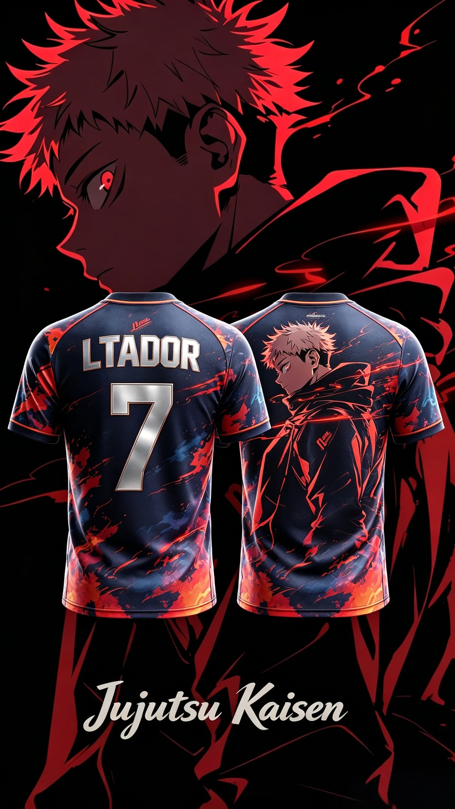 2026 Summer Jujutsu Kaisen Yuji Itadori Red 3D Print Sports Jersey Oversized Anime Fan Tee