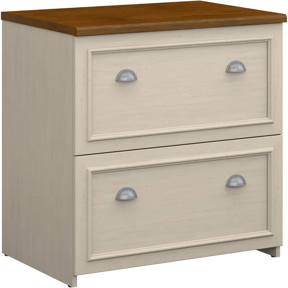 File Cabinet with Pewter Accents | Collection 2 Drawer Filing Storage Unit for Home Office | 32Wx21Lx31H