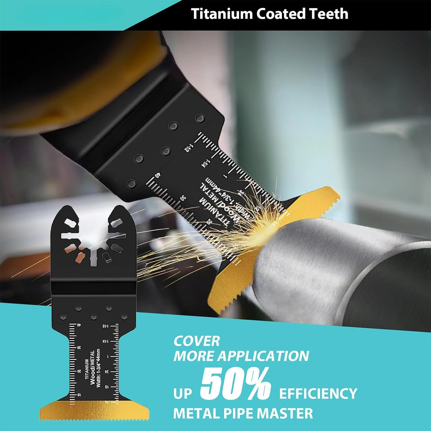 12PCS Titanium Oscillating Multitool Blades Set Metal-Cutting Multitool Blade Kit Wood Nail Trimmer with Milwaukee,Ryobi,Dewalt