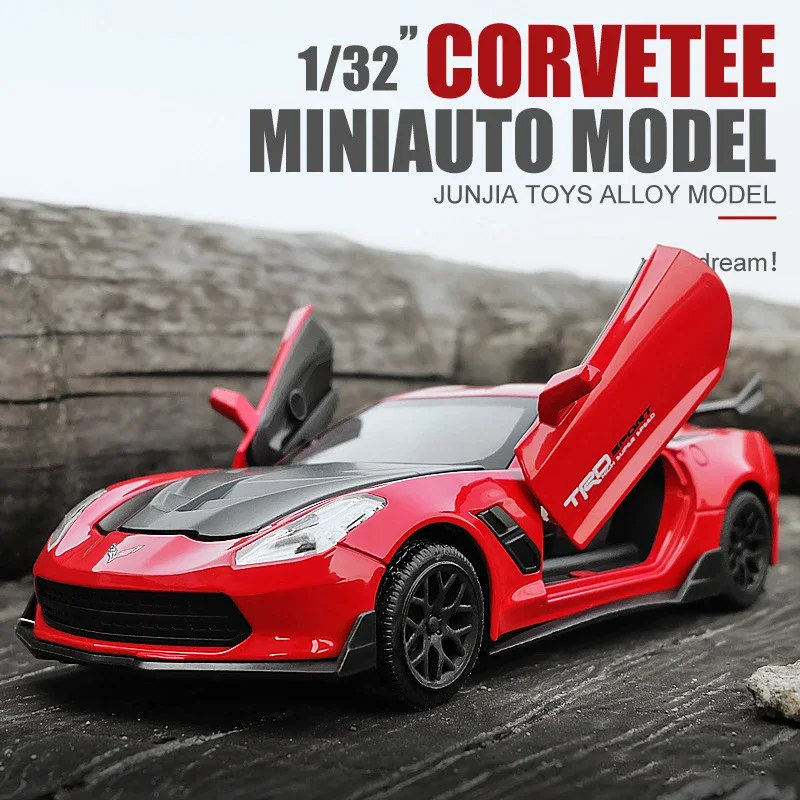 

1:32 модель суперкара Corvette, металлический литой под давлением сплав, имитация автомобиля, откатные автомобили, модный орнамент, коллекция, подарок