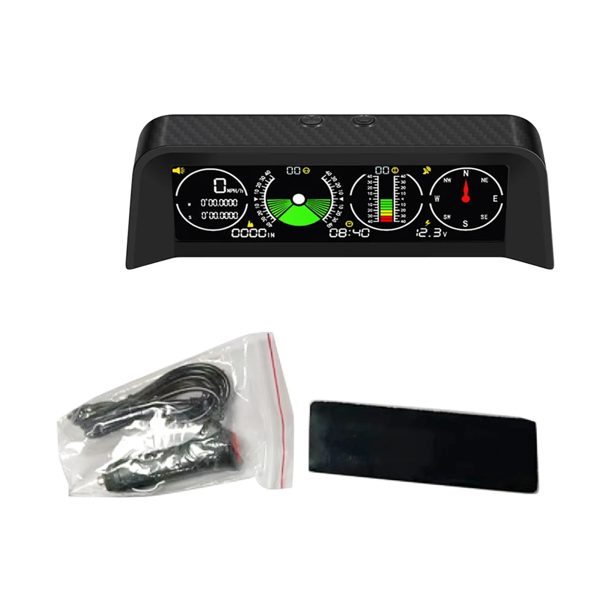 Car Gps Head Up Display Speed Slope Meter Inclinometer Car Compass Automotive Hud Pitch Tilt Angle Protractor Clock