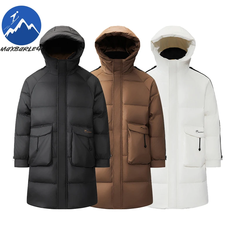 Maxbarley New Down Jacket Classic Hood Outdoor Mountaineering Anti-Cold Parka Casual Daily Style Lightweight Autumn Winter Coat