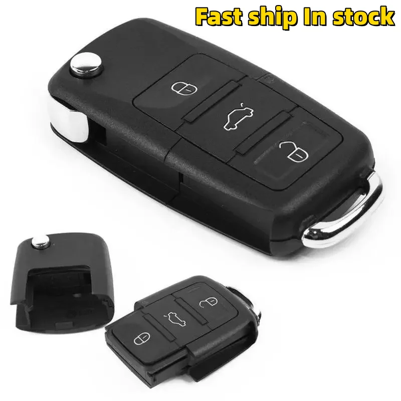 Blank Car Keys for Beetle/Caddy/Eos/Golf/Jetta/Polo/Scirocco/Tiguan/Touran/UP For VW Car Key Shell Remote Flip 3 Buttons