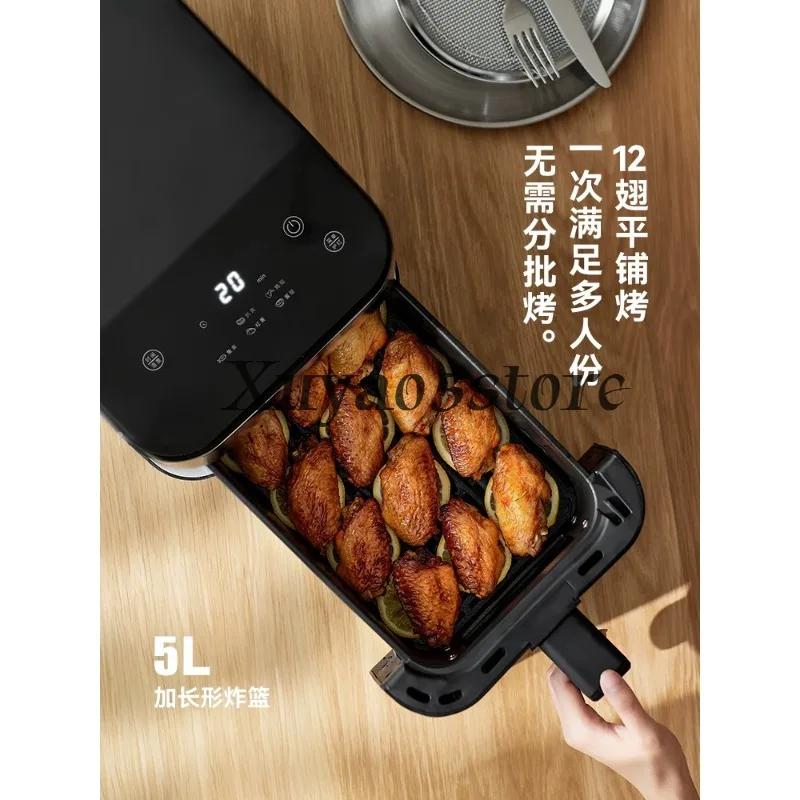 Air fryer household 5L large capacity no-turn-over all-metal inner cavity electric fryer frying oven
