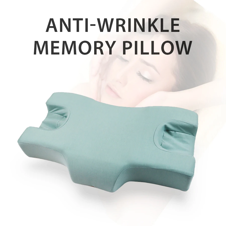 

Pillow Anti-Wrinkle Neck Sleep Memory Foam Comfortable Soft Skin Care Bedding Pillows W2313