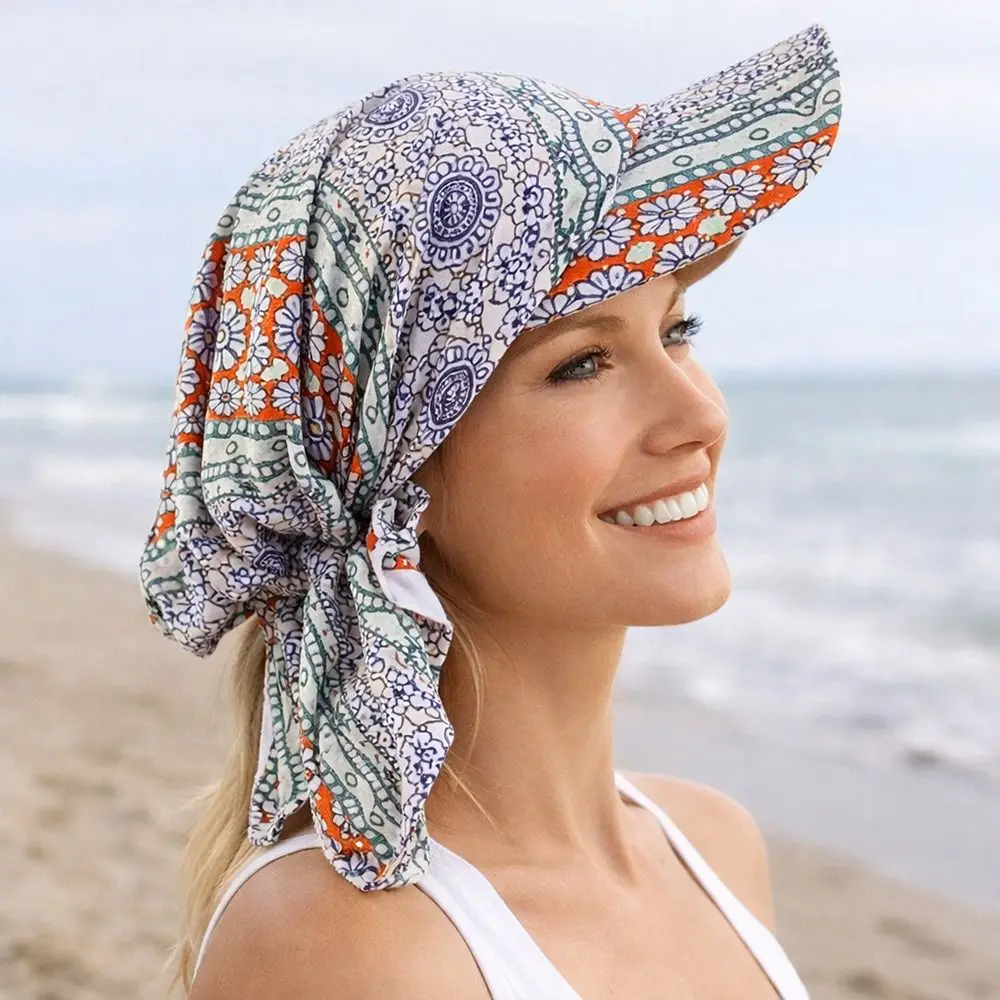 Paisley Print Hijab Caps Adjustable Square Shape Islamic Bottoming Hat Elastic Breathable Chemo Cap Outdoor Sunshade