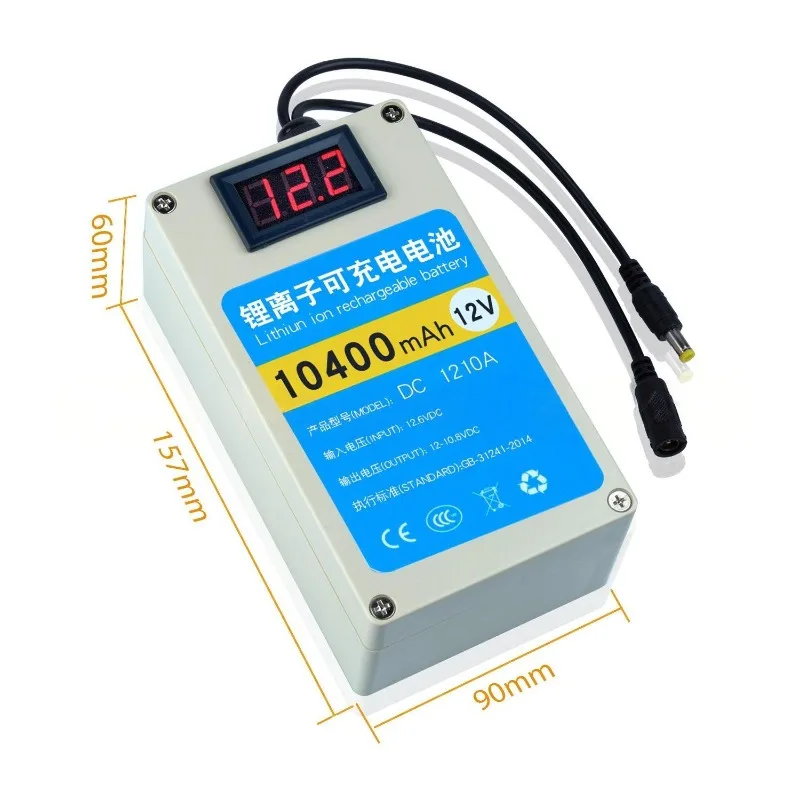 10400mAh 12V Lithium Battery for Walkie talkie Digital Camera Portable Video Camera LCD Display Rechargeable Batteries