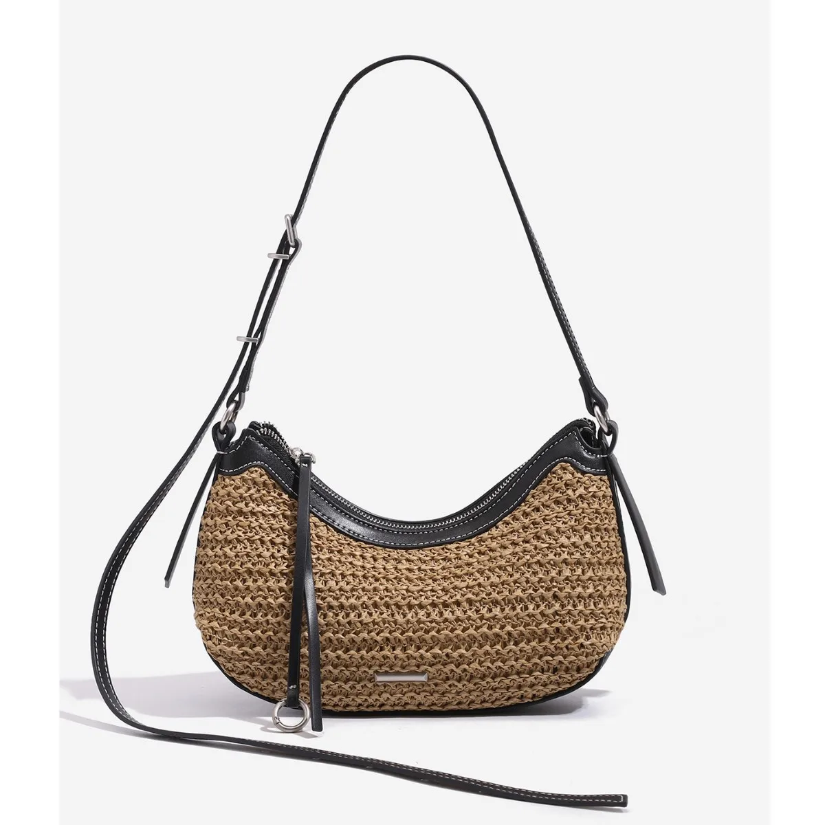 luxury-straw-woven-handbag-small-crossbody-commuter-bag-underarm-summer-new-style-handbag-accordion-bag-chinese-origin