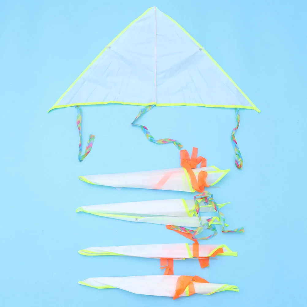 3세트 DIY 롱테일 연 그림 그리기 연 흰색 무지 롱테일 연 야외 비행 회전줄 방수 원단 선물