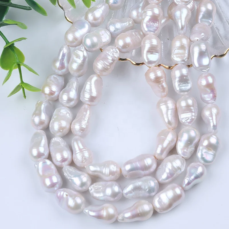 

11-13mm natural white color freshwater loose baroque shape pearl beads in strand jewelry